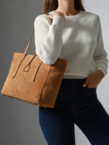 Sac Port paule Altesse Suede Cuir Etrier Marron altesse suede EASU088M-vue-porte